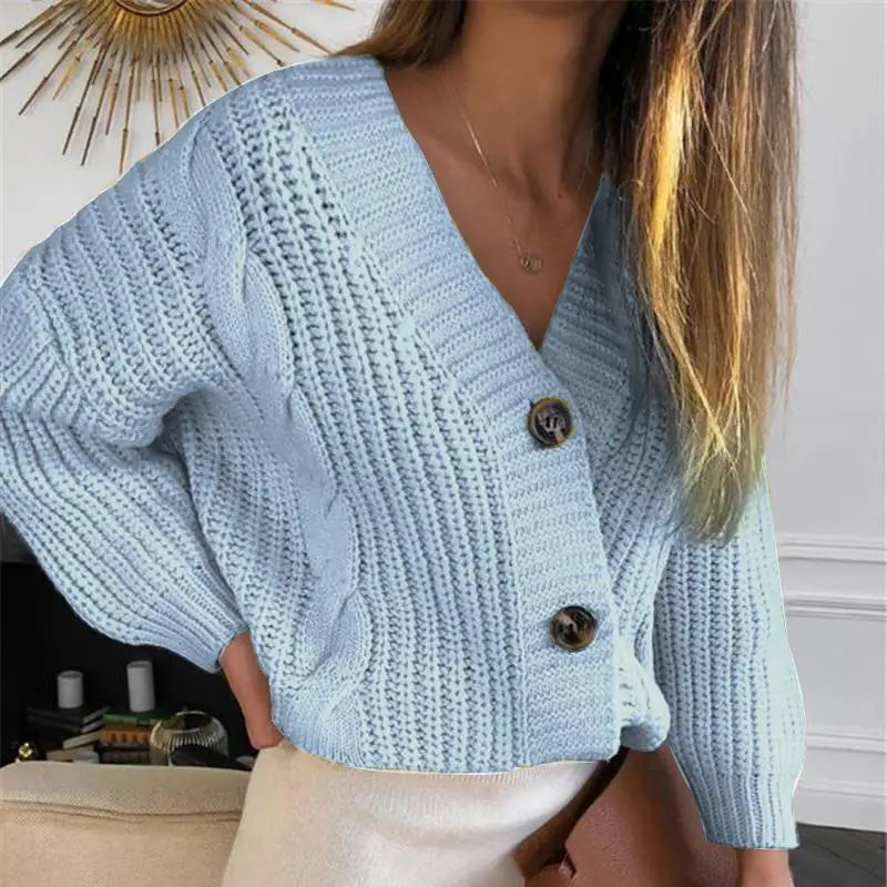 Gilet en maille à col en V – Femme