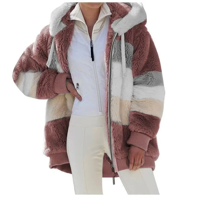 Sherpa-Lined Hooded Zip Jacket – Women