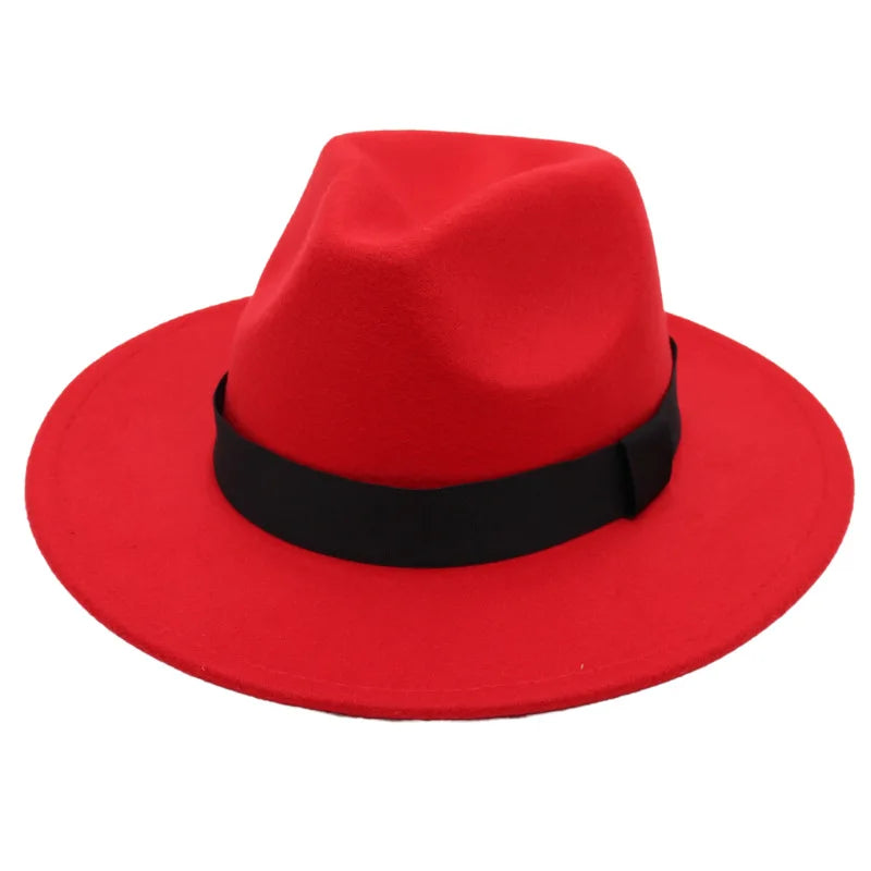 Wide-Brim Wool Fedora Hat – Unisex