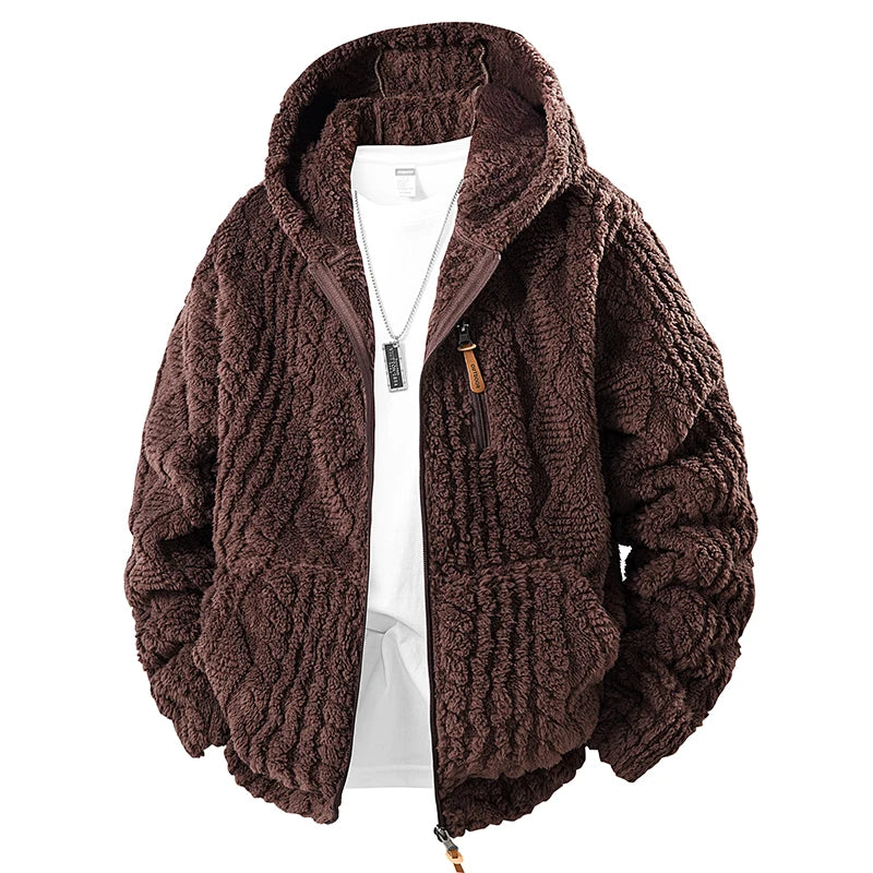 Hooded Fleece Winter Coat – Men