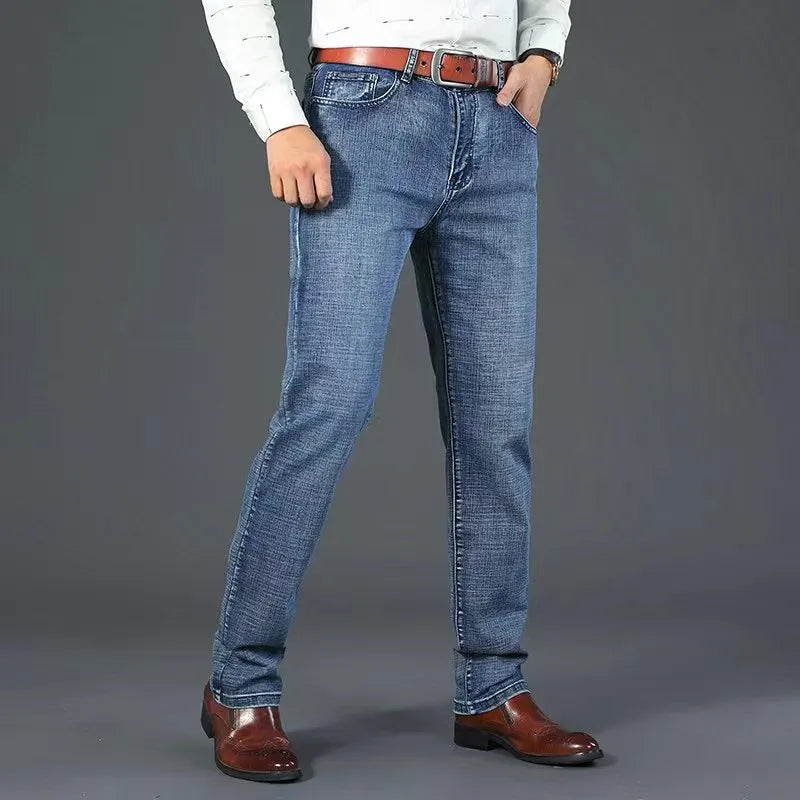 Classic Straight Stretch Jeans – Men