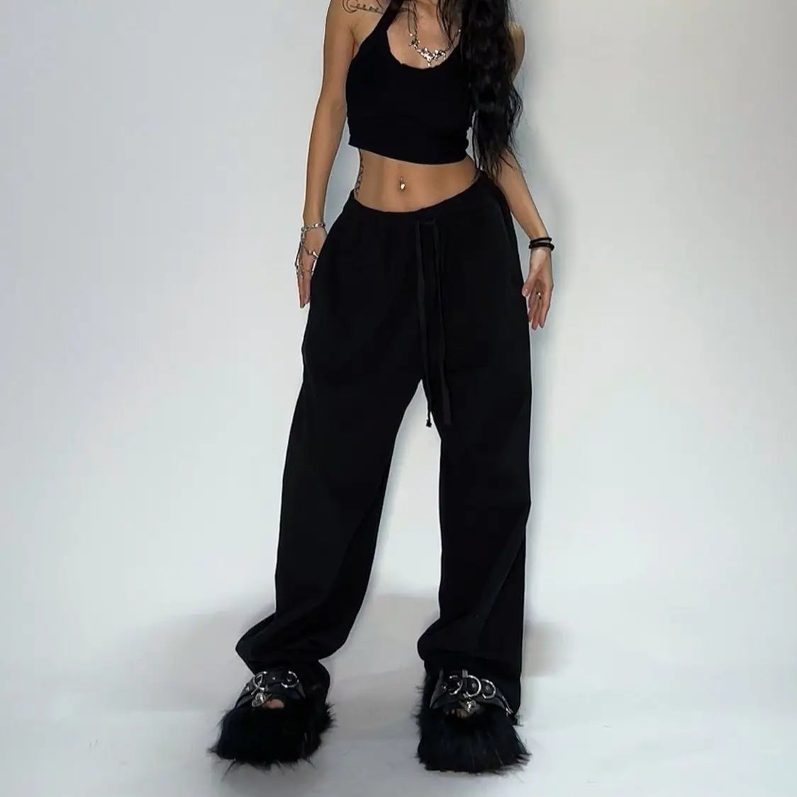 Wide-Leg Drawstring Utility Pants – Unisex