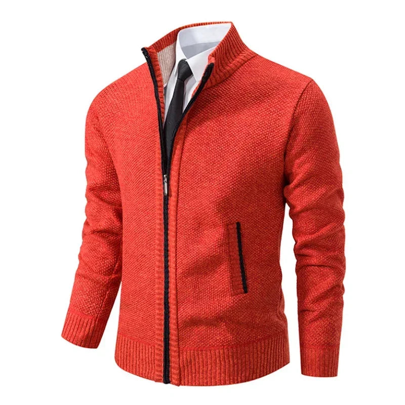 Zip Stand-Collar Knit Jacket – Men