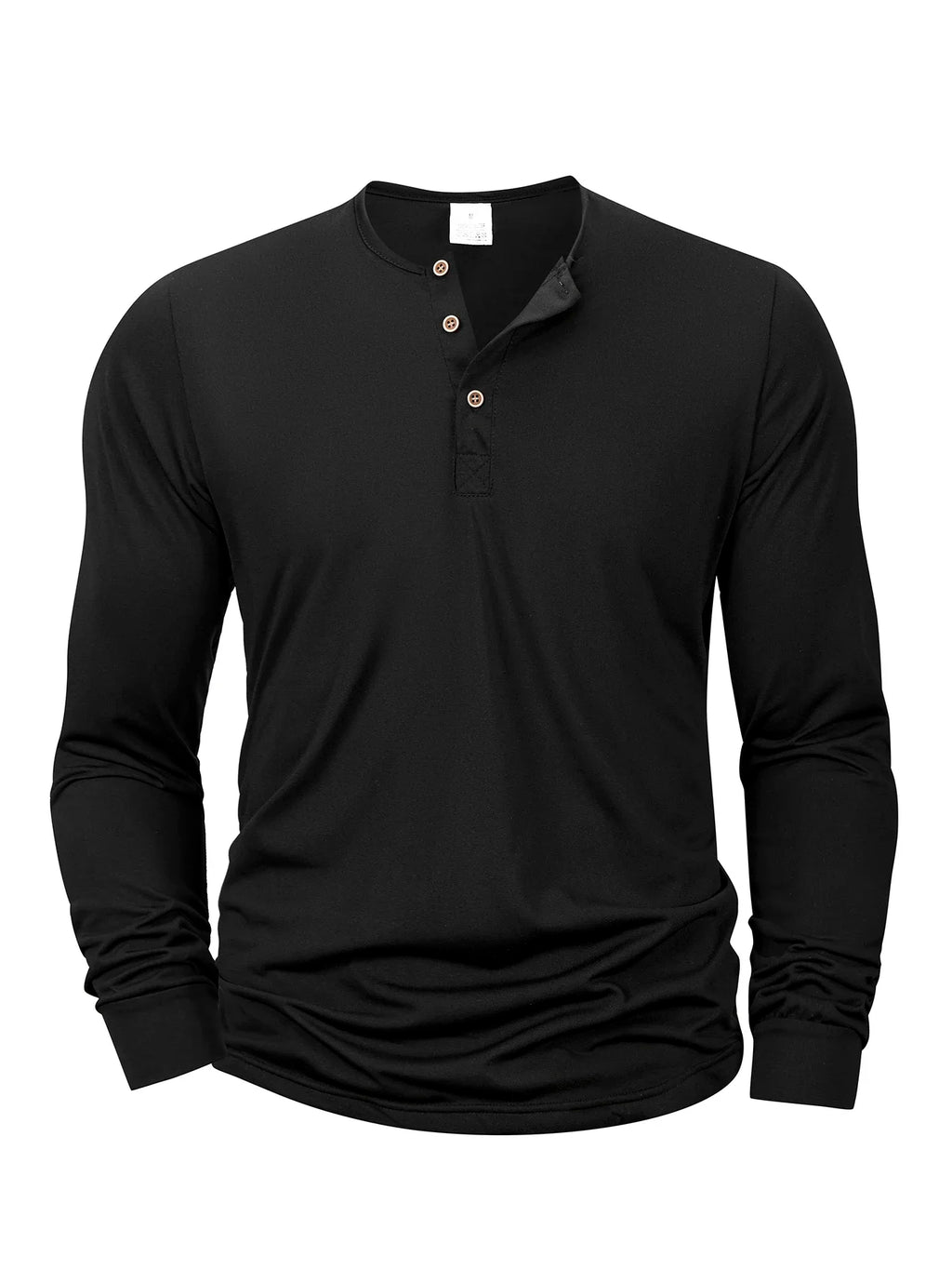 T-shirt Henley à manches longues – Homme
