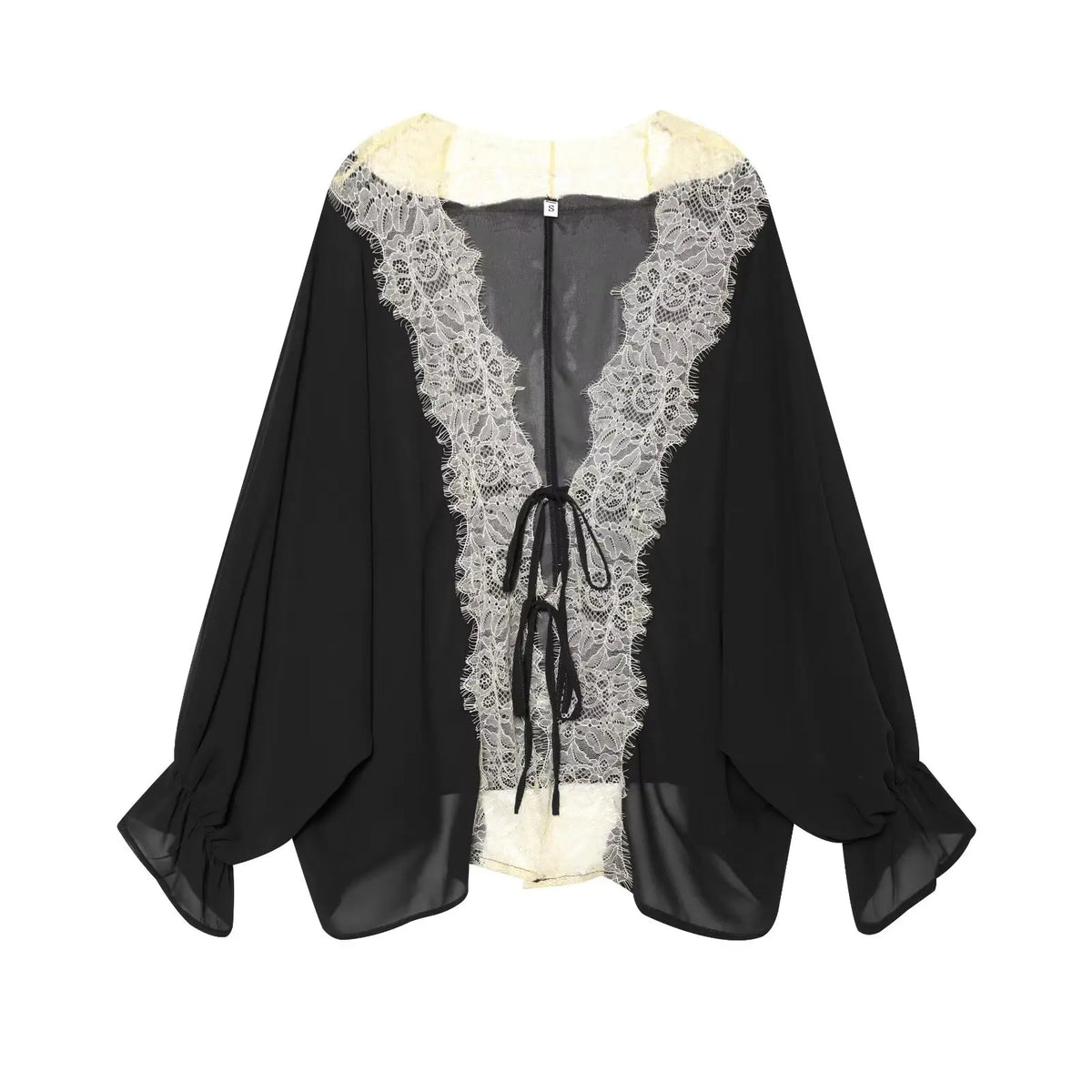 Blouse en dentelle à manches lanterne – Femme