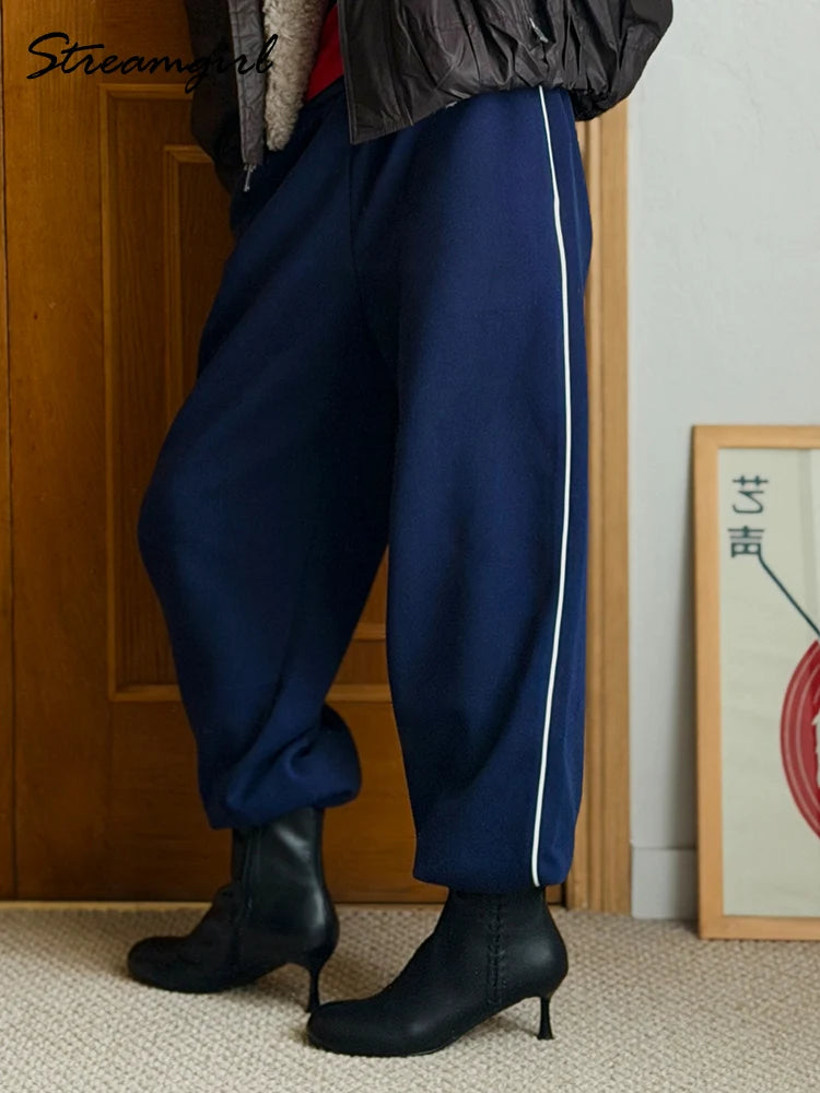 Pantalon de jogging droit à bandes latérales – Femme