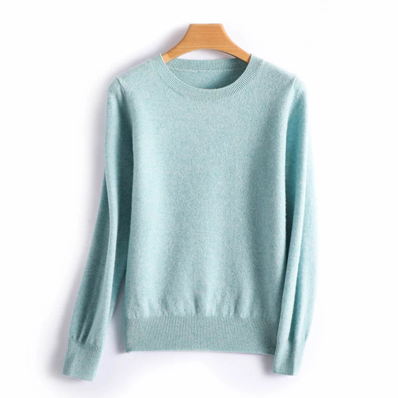 Pull fin en maille à col rond – Femme