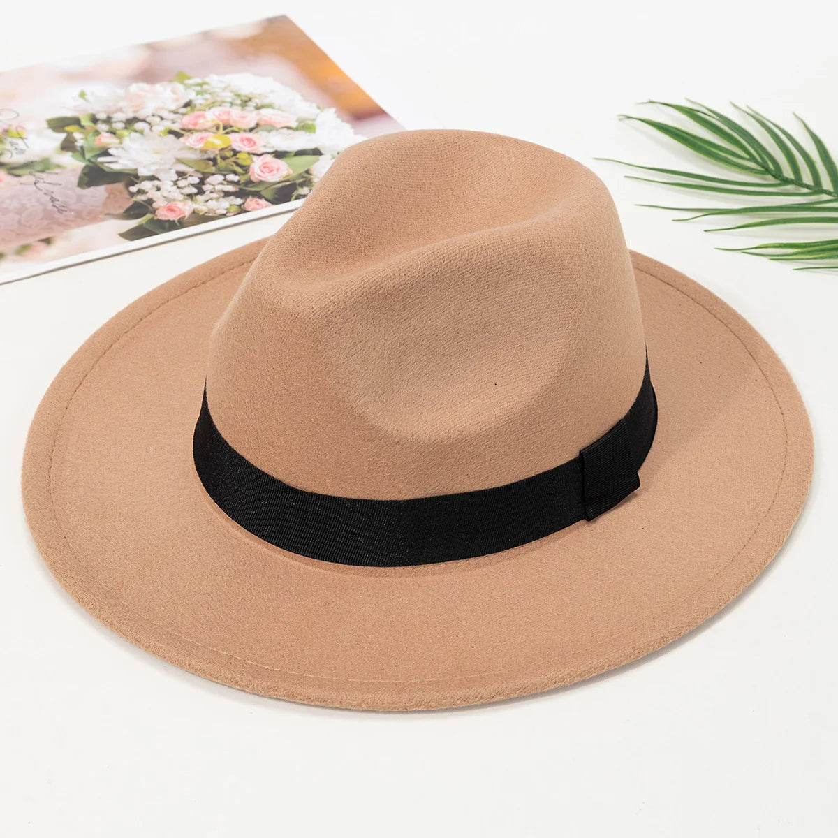 Wide-Brim Wool Fedora Hat – Unisex