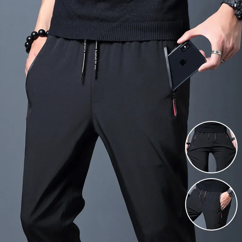 Slim Elastic-Waist Pants – Men