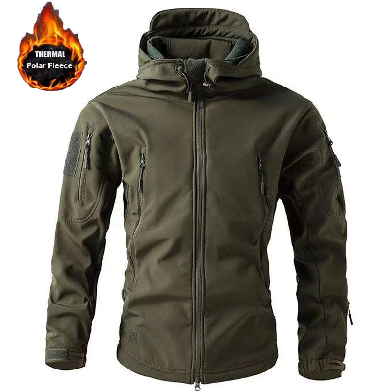 Softshell Fleece Hooded Cargo Jacket – Men