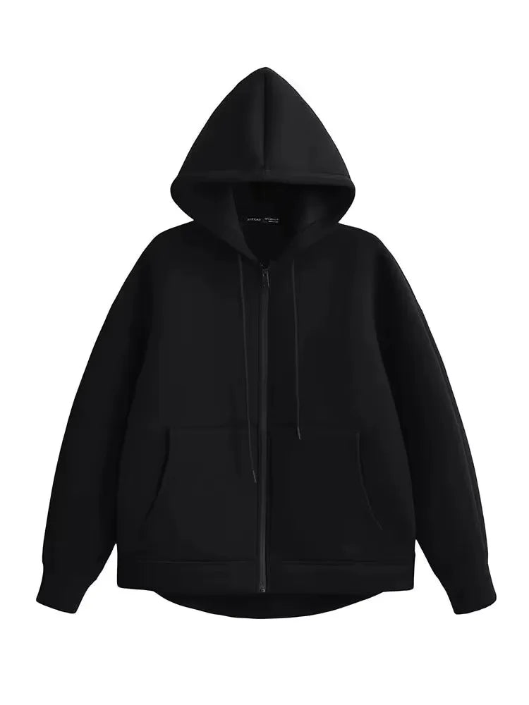 Oversized Zip-Up Hoodie Jacket – Women
