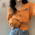 Gilet court en crochet à col en V – Femme