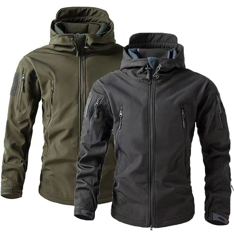 Softshell Fleece Hooded Cargo Jacket – Men