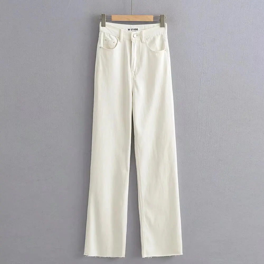 Jean droit taille haute – Femme