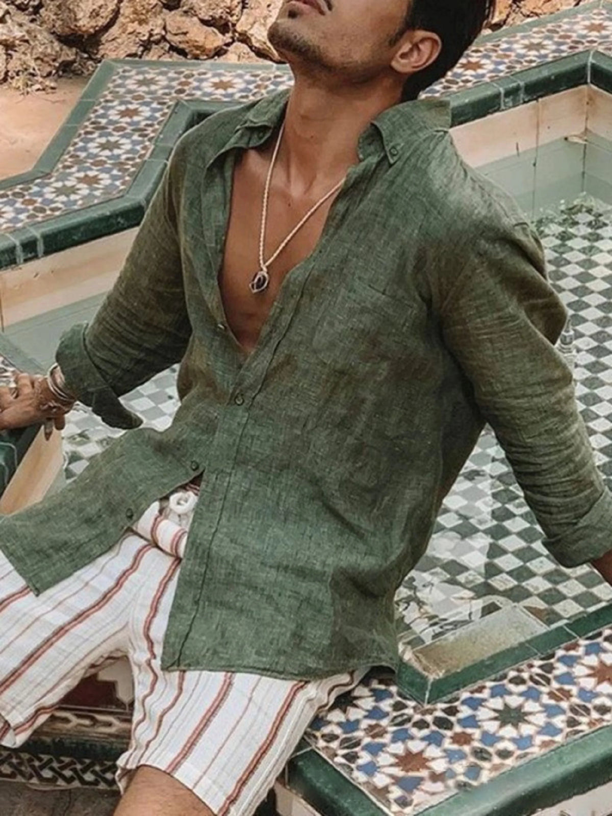 Chemise légère à manches longues – Homme