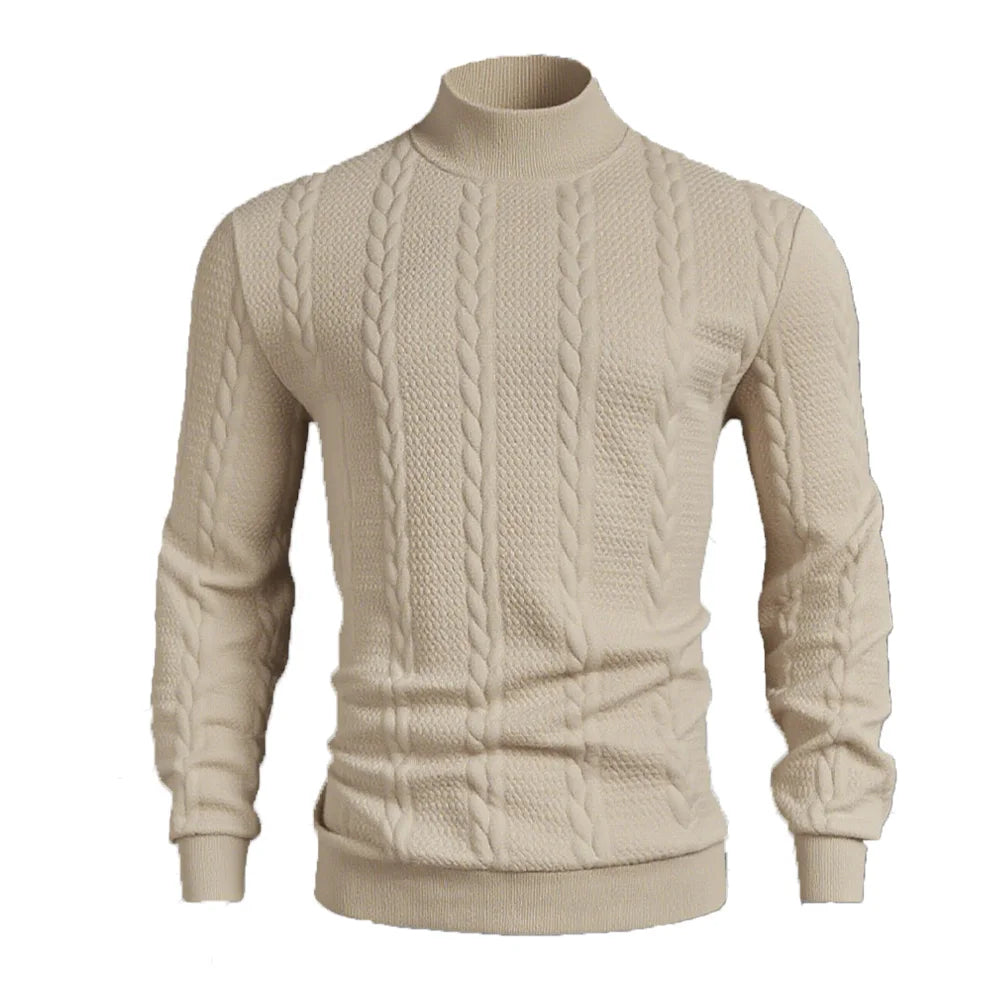 Twist Knit High-Neck Sweater – Men