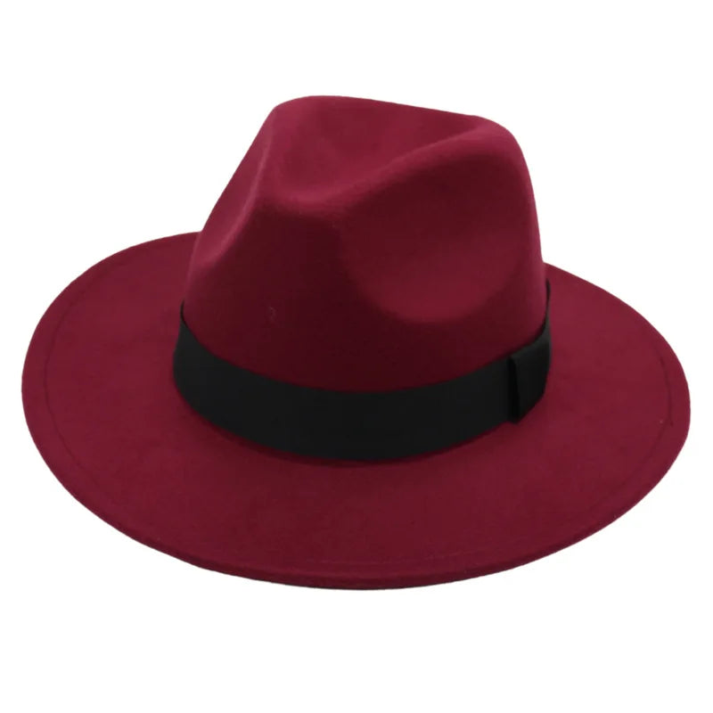 Wide-Brim Wool Fedora Hat – Unisex