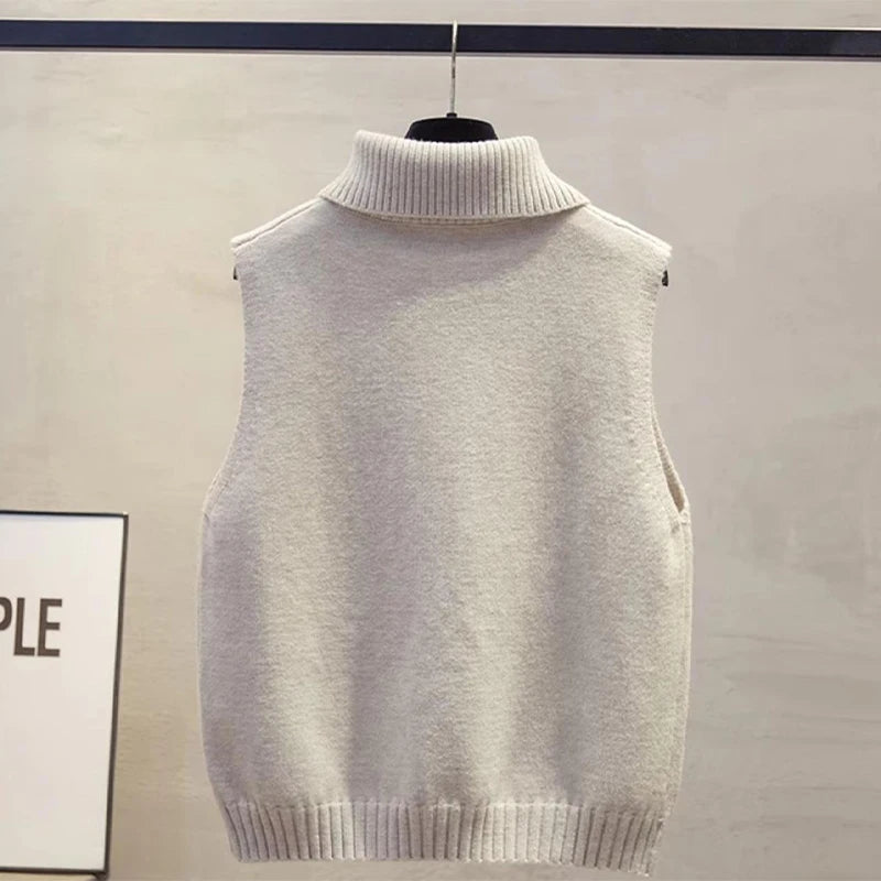 Gilet sans manches en maille à revers – Femme