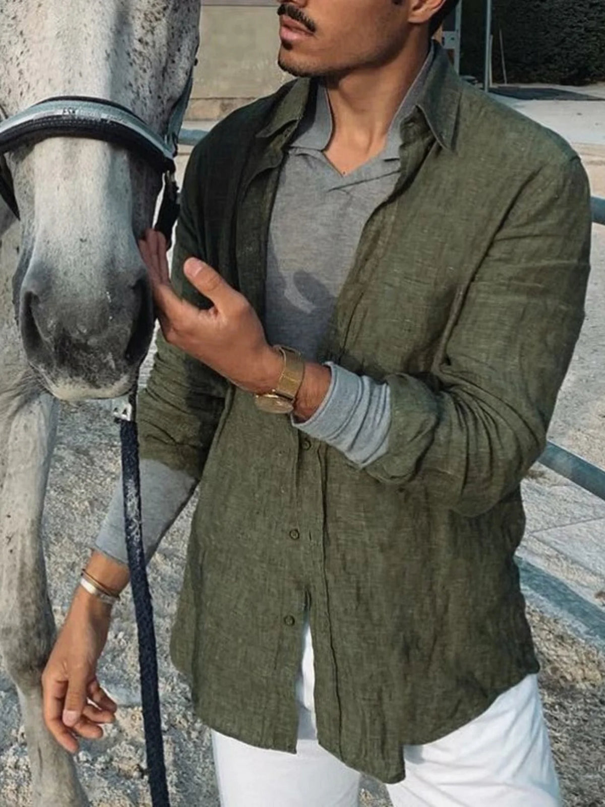 Chemise légère à manches longues – Homme