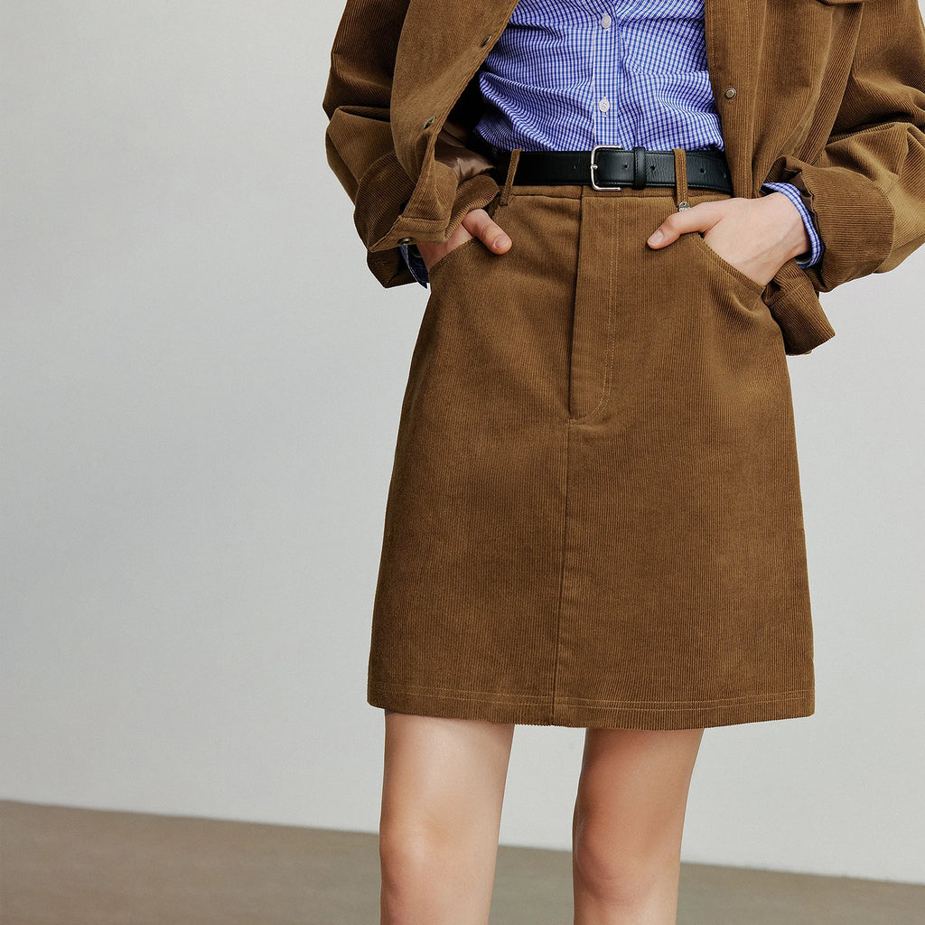Corduroy A-Line Skirt – Women