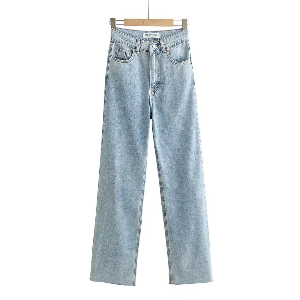 Jean droit taille haute – Femme