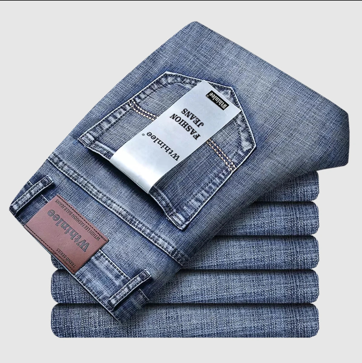 Classic Straight Stretch Jeans – Men