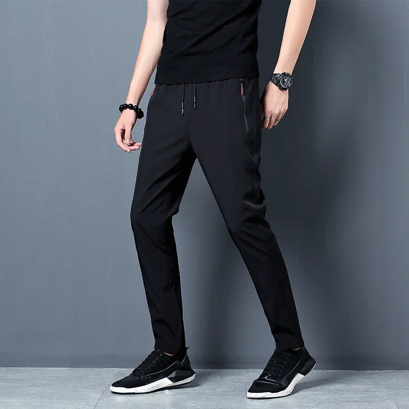 Slim Elastic-Waist Pants – Men