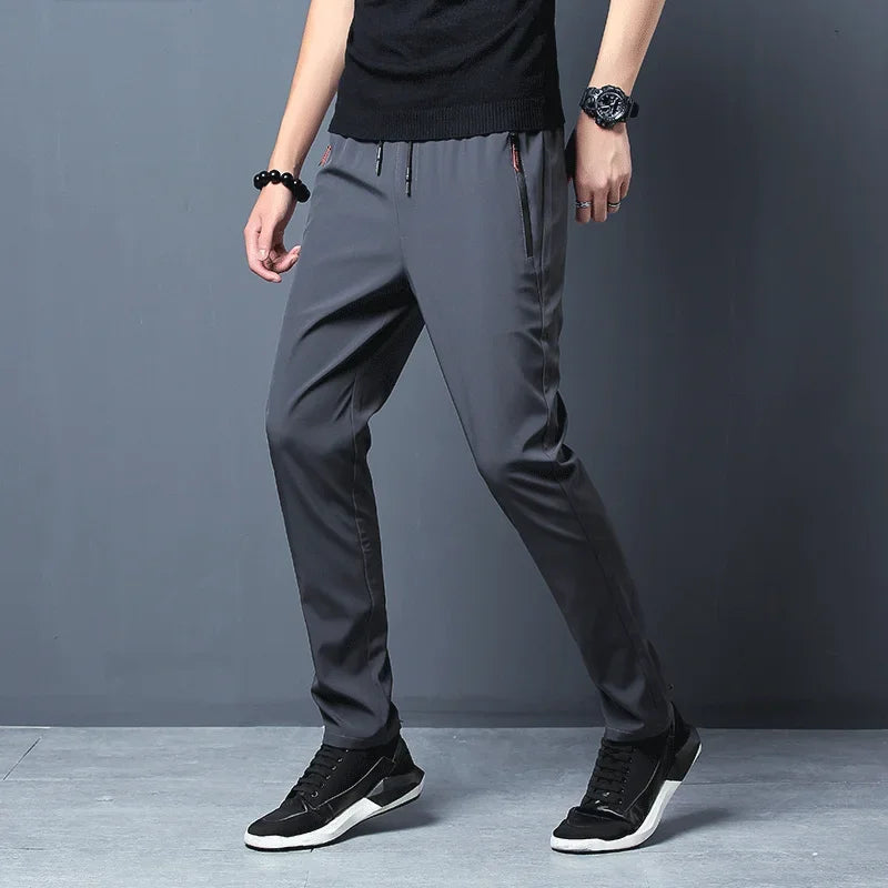 Slim Elastic-Waist Pants – Men