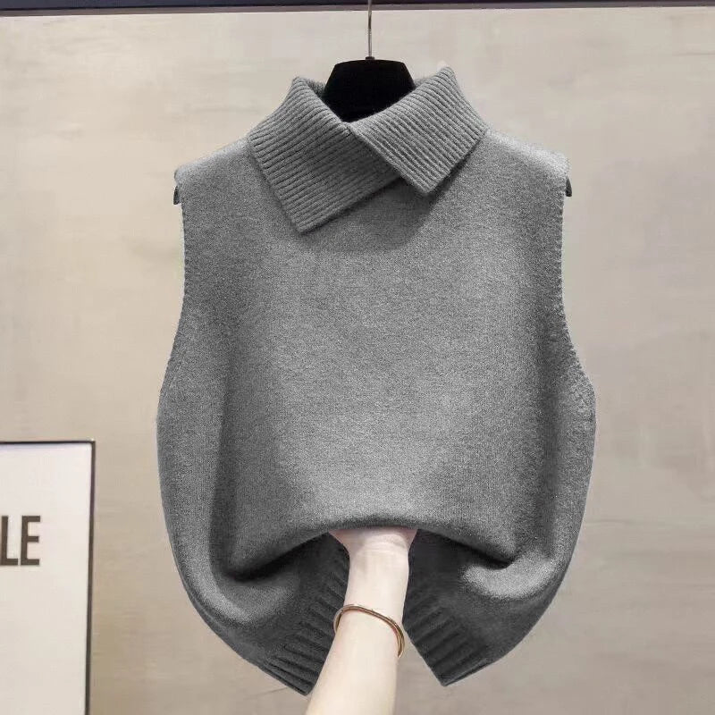 Gilet sans manches en maille à revers – Femme