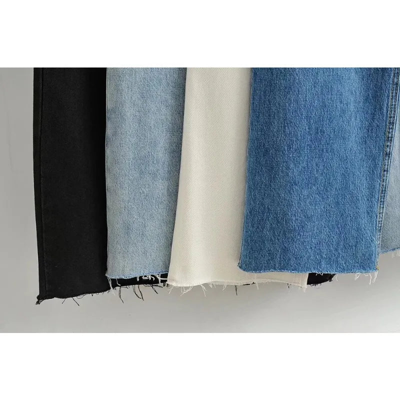 Jean droit taille haute – Femme