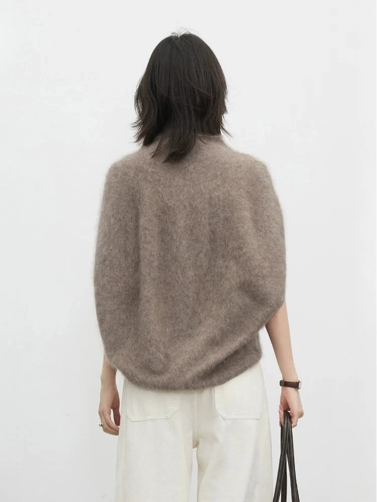 Oversized Turtleneck Wool-Blend Vest – Women