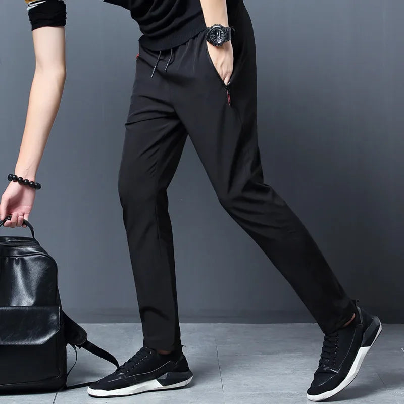 Slim Elastic-Waist Pants – Men