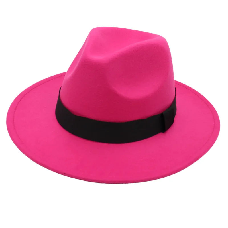 Wide-Brim Wool Fedora Hat – Unisex