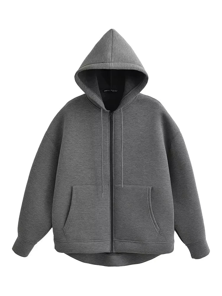 Veste à capuche zippée oversize – Femme