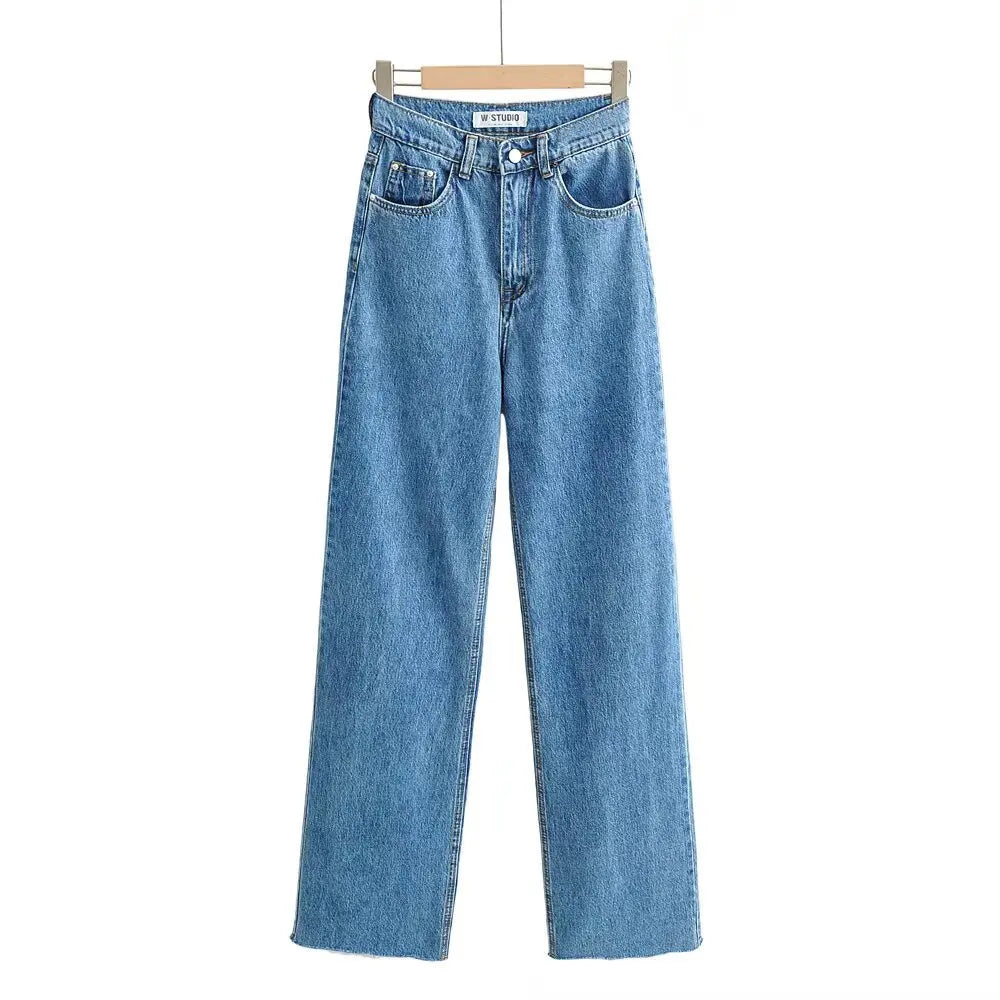 Jean droit taille haute – Femme