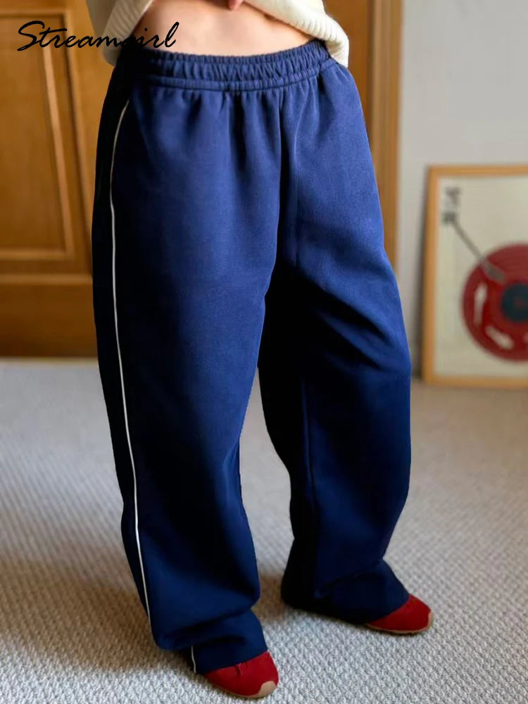 Pantalon de jogging droit à bandes latérales – Femme