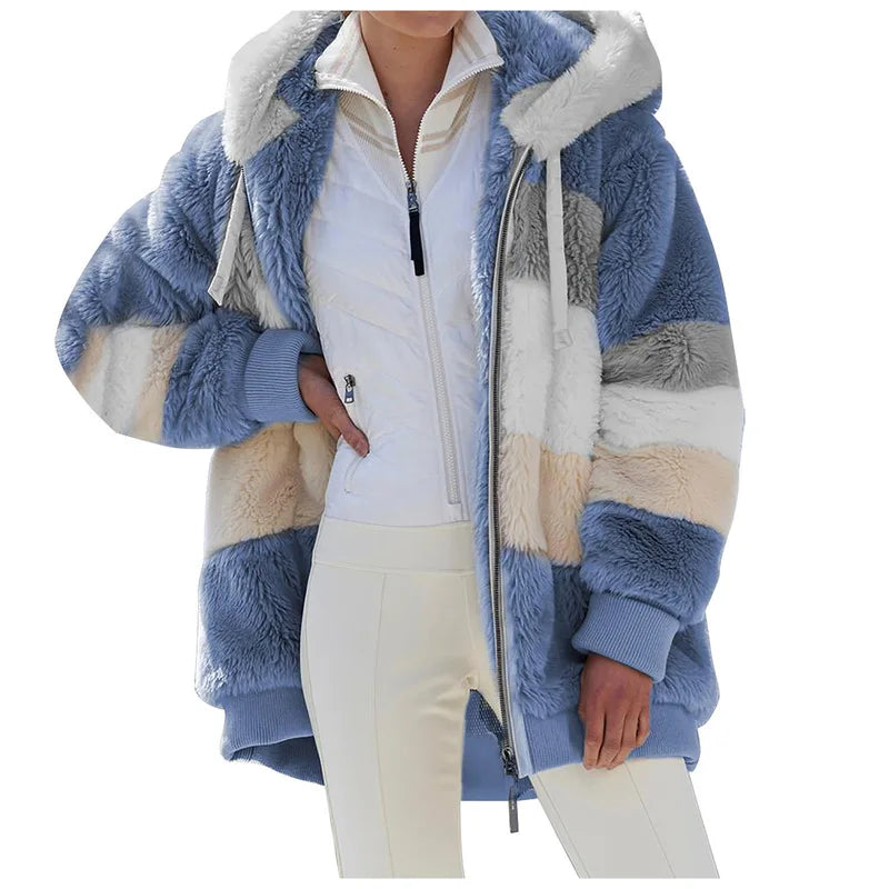 Sherpa-Lined Hooded Zip Jacket – Women