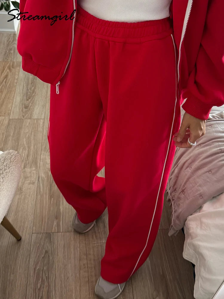 Pantalon de jogging droit à bandes latérales – Femme