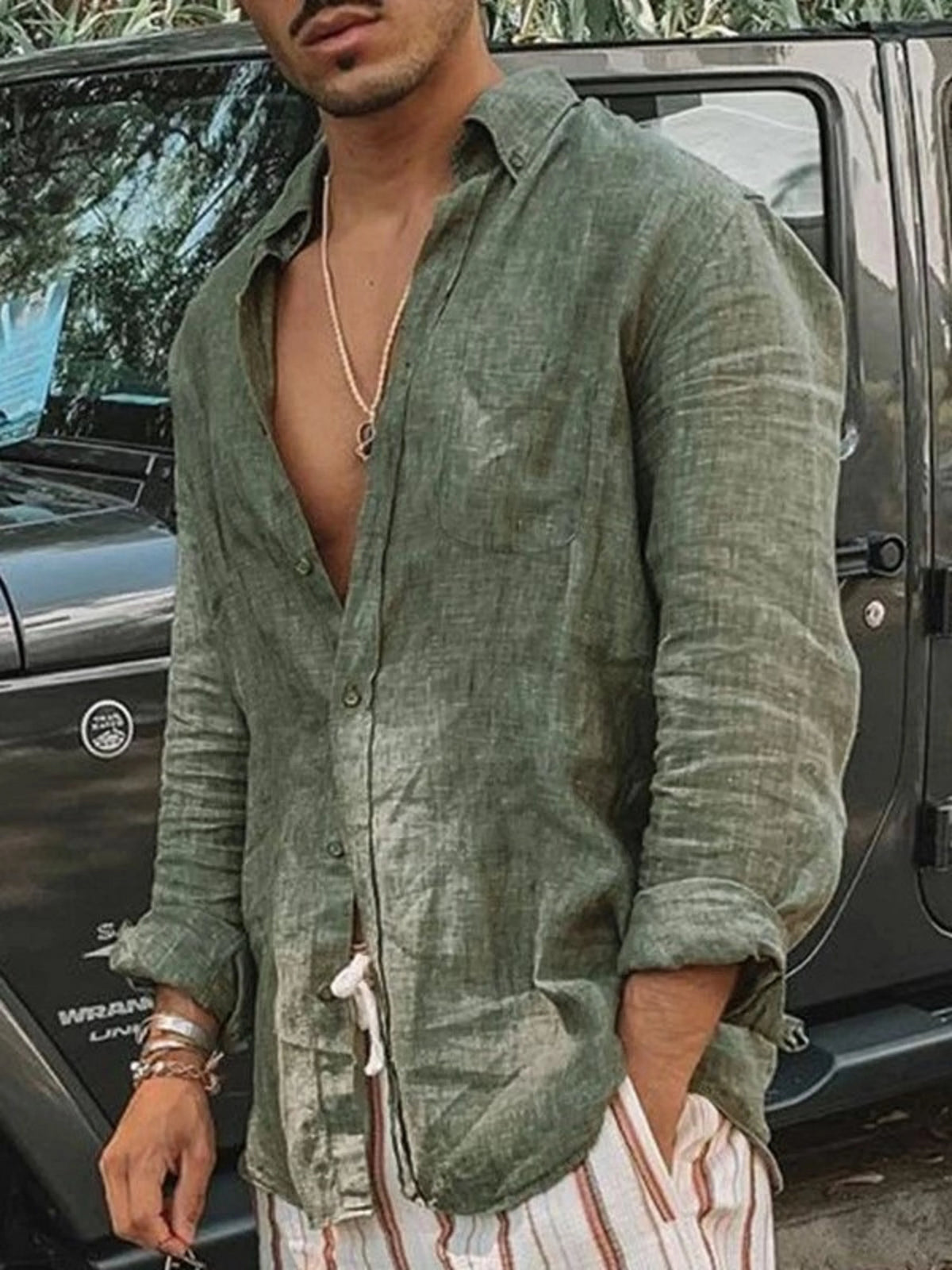 Chemise légère à manches longues – Homme