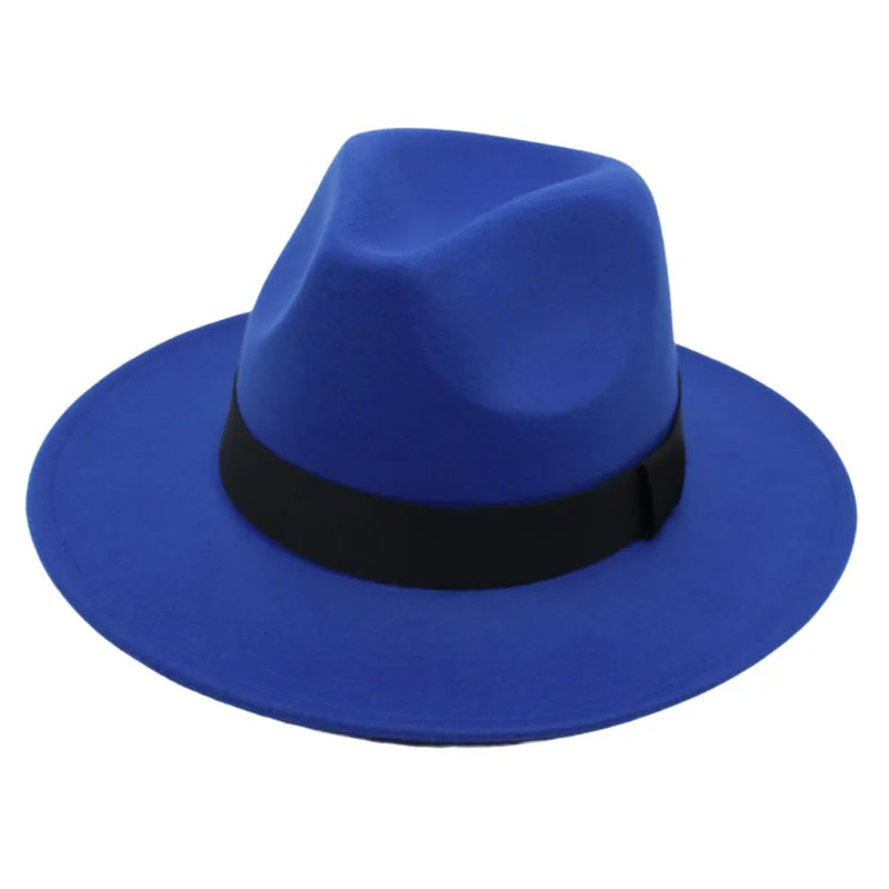 Wide-Brim Wool Fedora Hat – Unisex