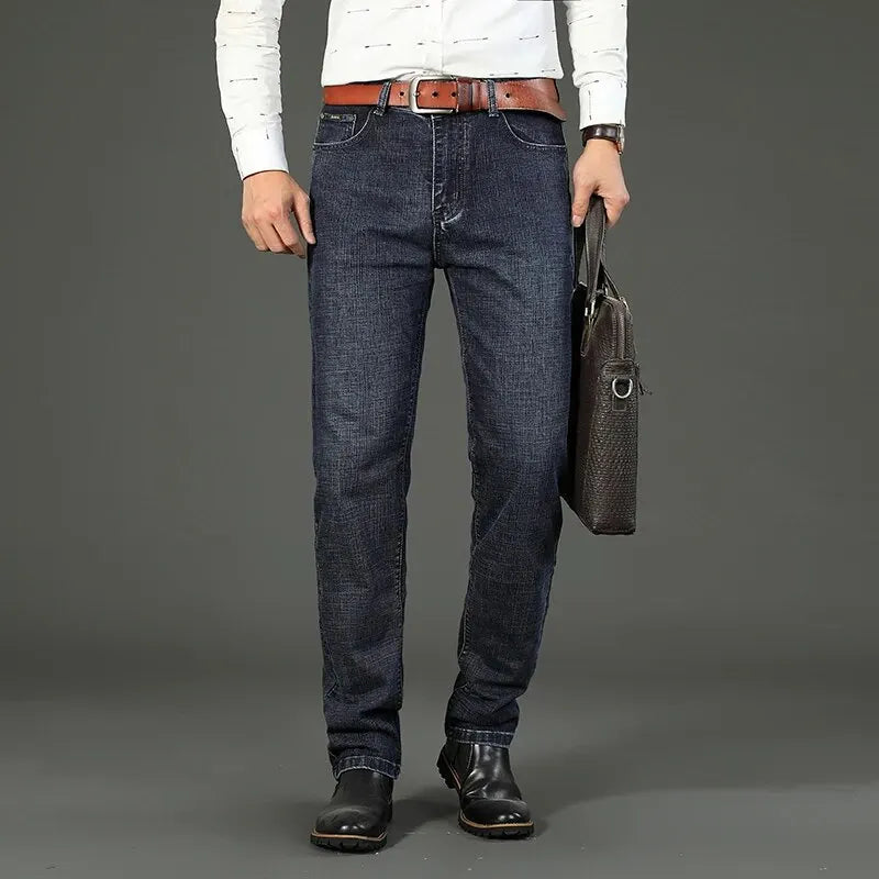 Classic Straight Stretch Jeans – Men