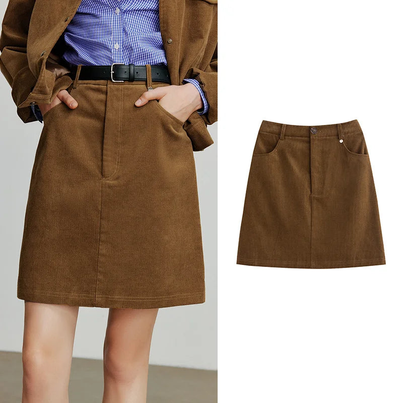 Corduroy A-Line Skirt – Women