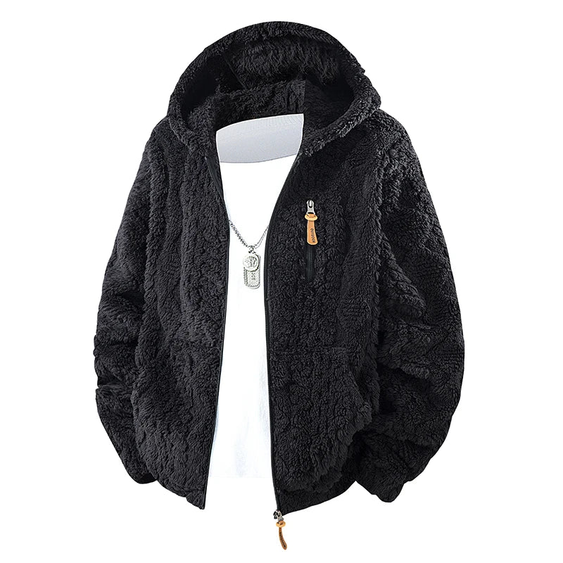 Hooded Fleece Winter Coat – Men