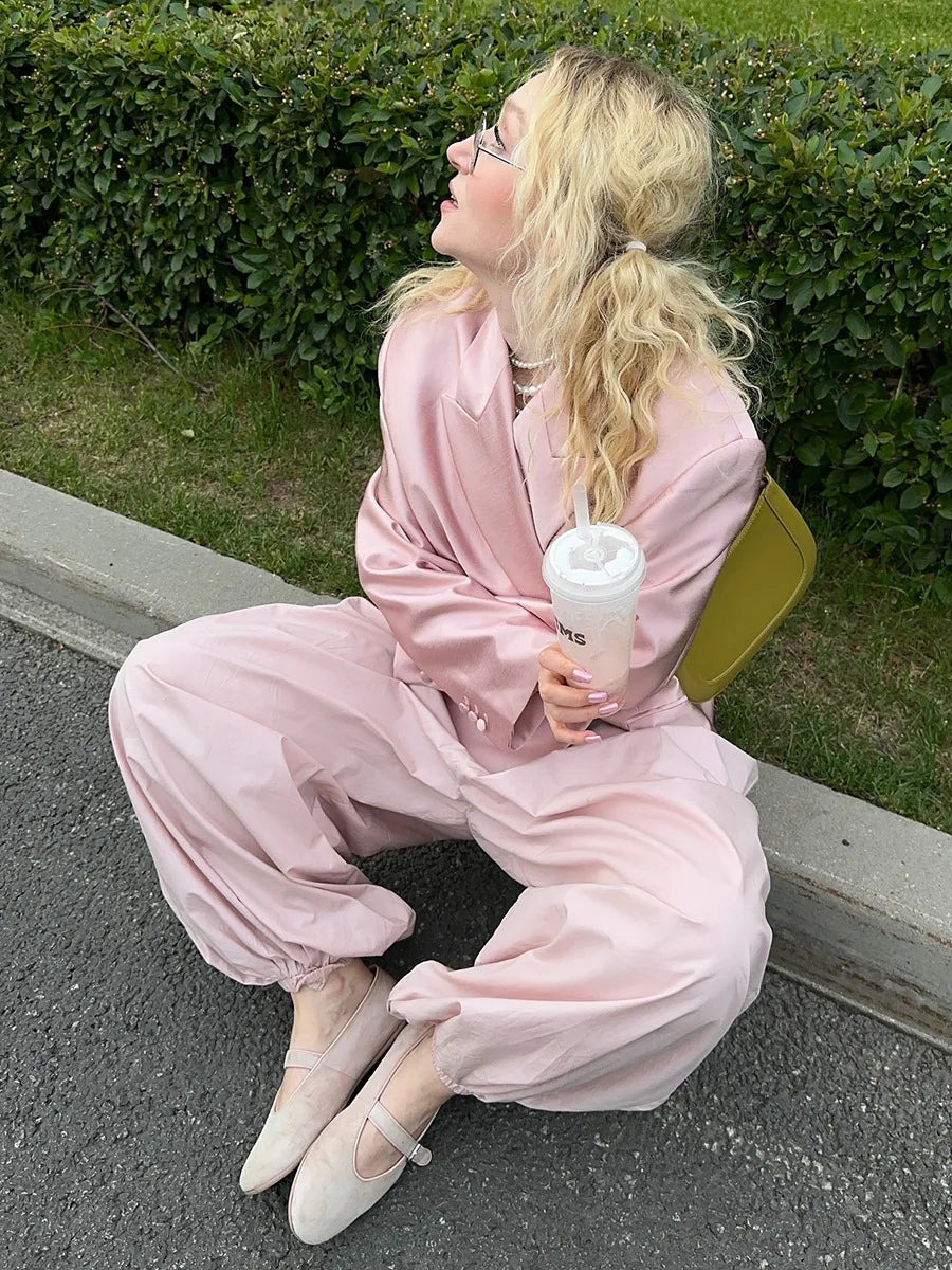 Cotton Lantern Wide-Leg Pants – Women