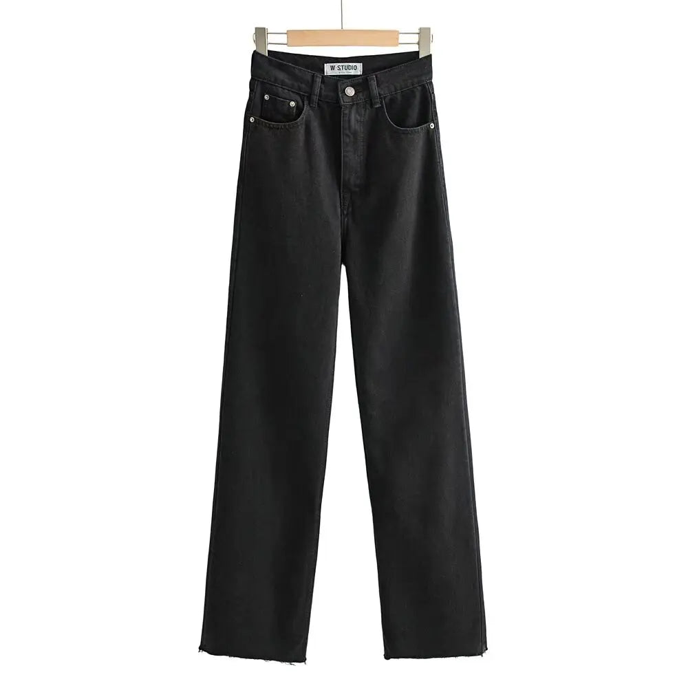 Jean droit taille haute – Femme