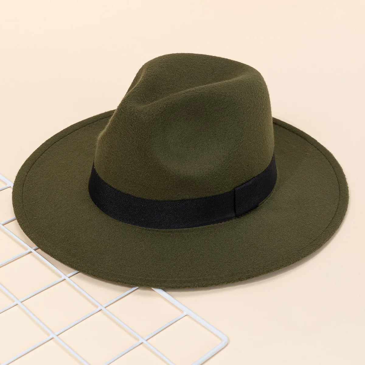 Wide-Brim Wool Fedora Hat – Unisex