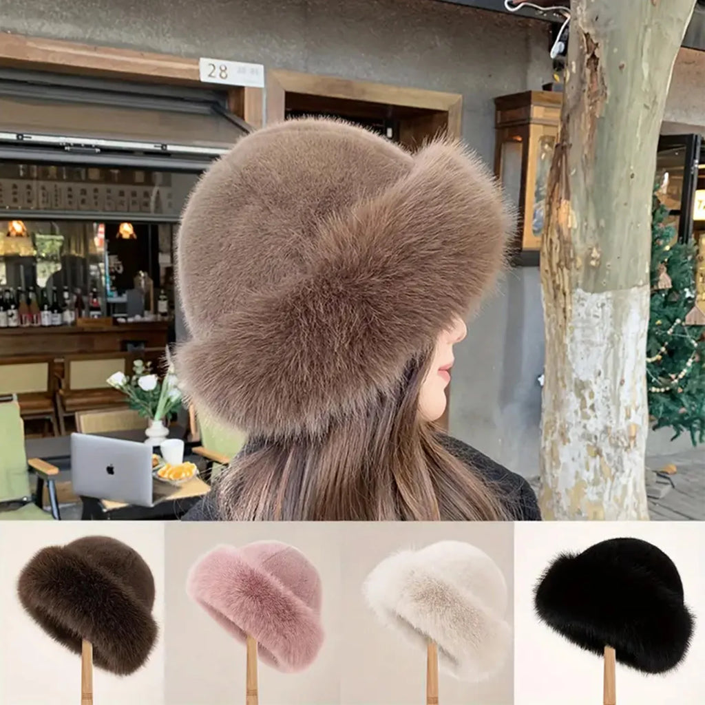 Chapeau d’hiver en fausse fourrure – femme