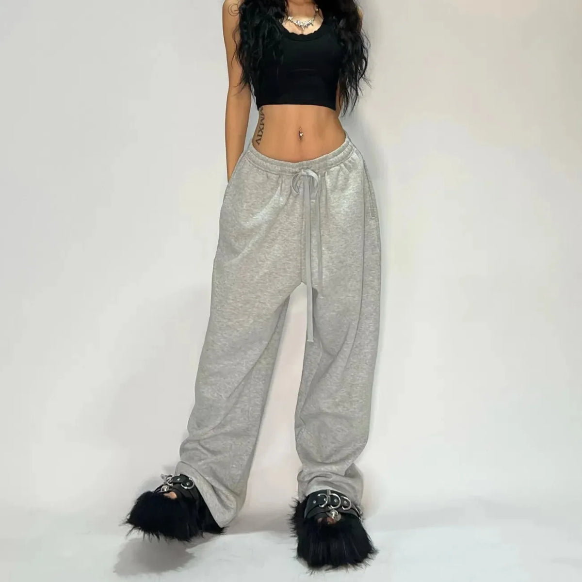 Wide-Leg Drawstring Utility Pants – Unisex