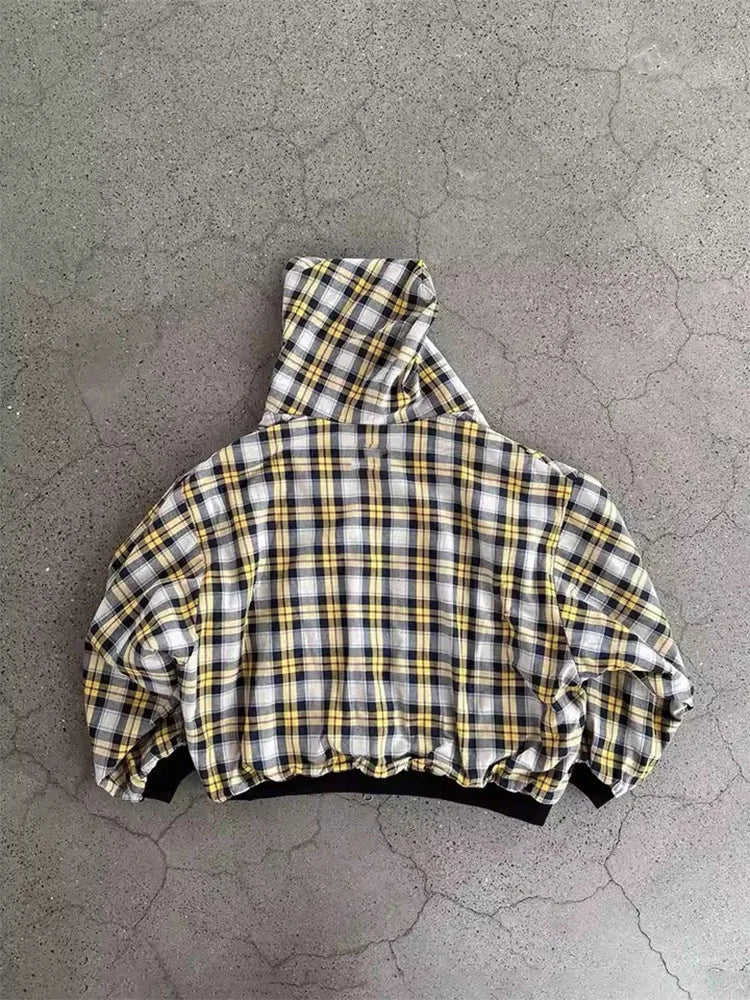 Plaid Reversible Zip Hoodie – Women