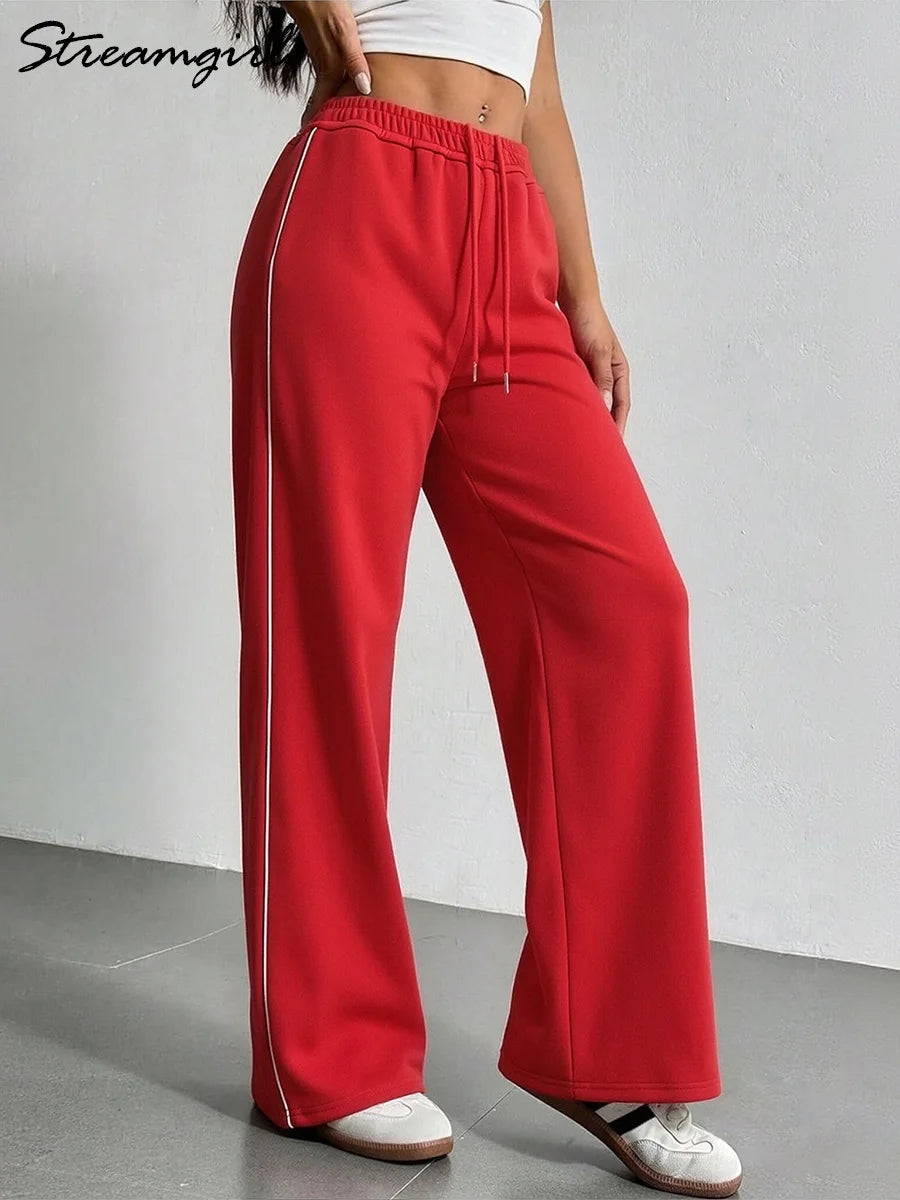 Pantalon de jogging droit à bandes latérales – Femme